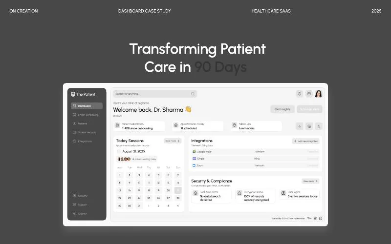 The Patient clinic management website and dashboard design