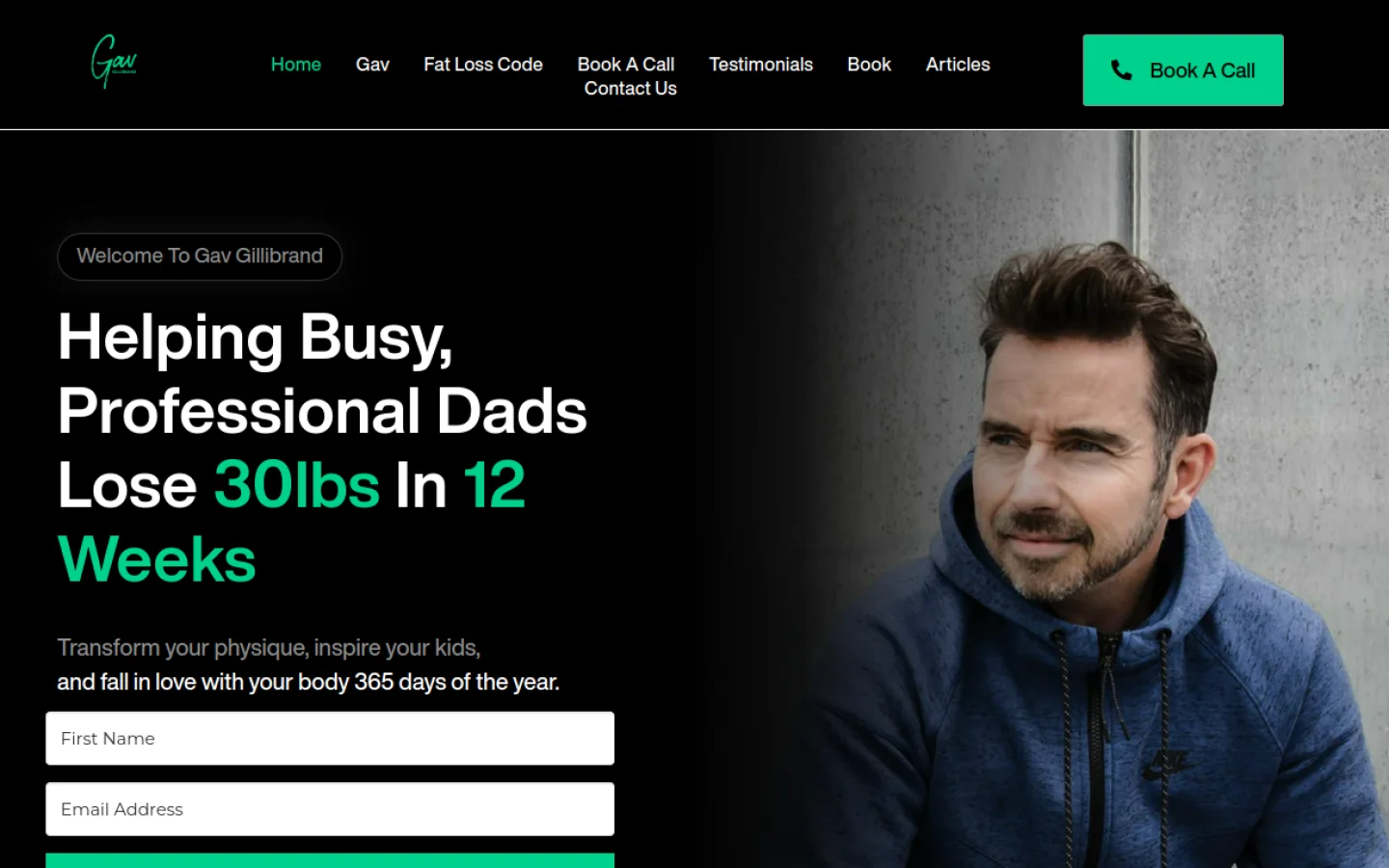 Gav Gillibrand fitness coaching website